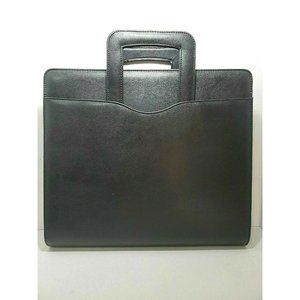 Professional Day Timer Portfolio Organizer Handle Briefcase black faux leather